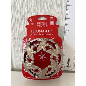 Yankee Candle Illuma Lid Jar Candle Accessory Silver Angels Wreath Design